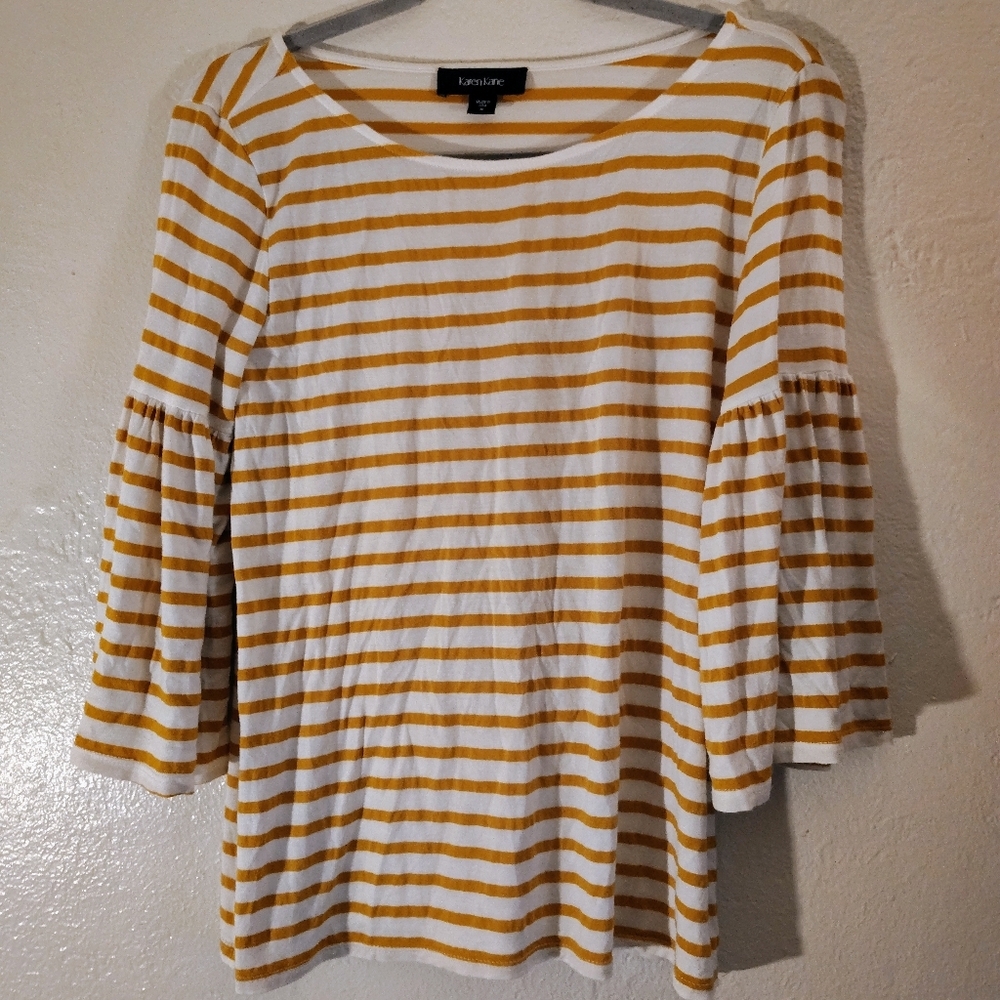 Karen Kane Women's Yellow Striped Top